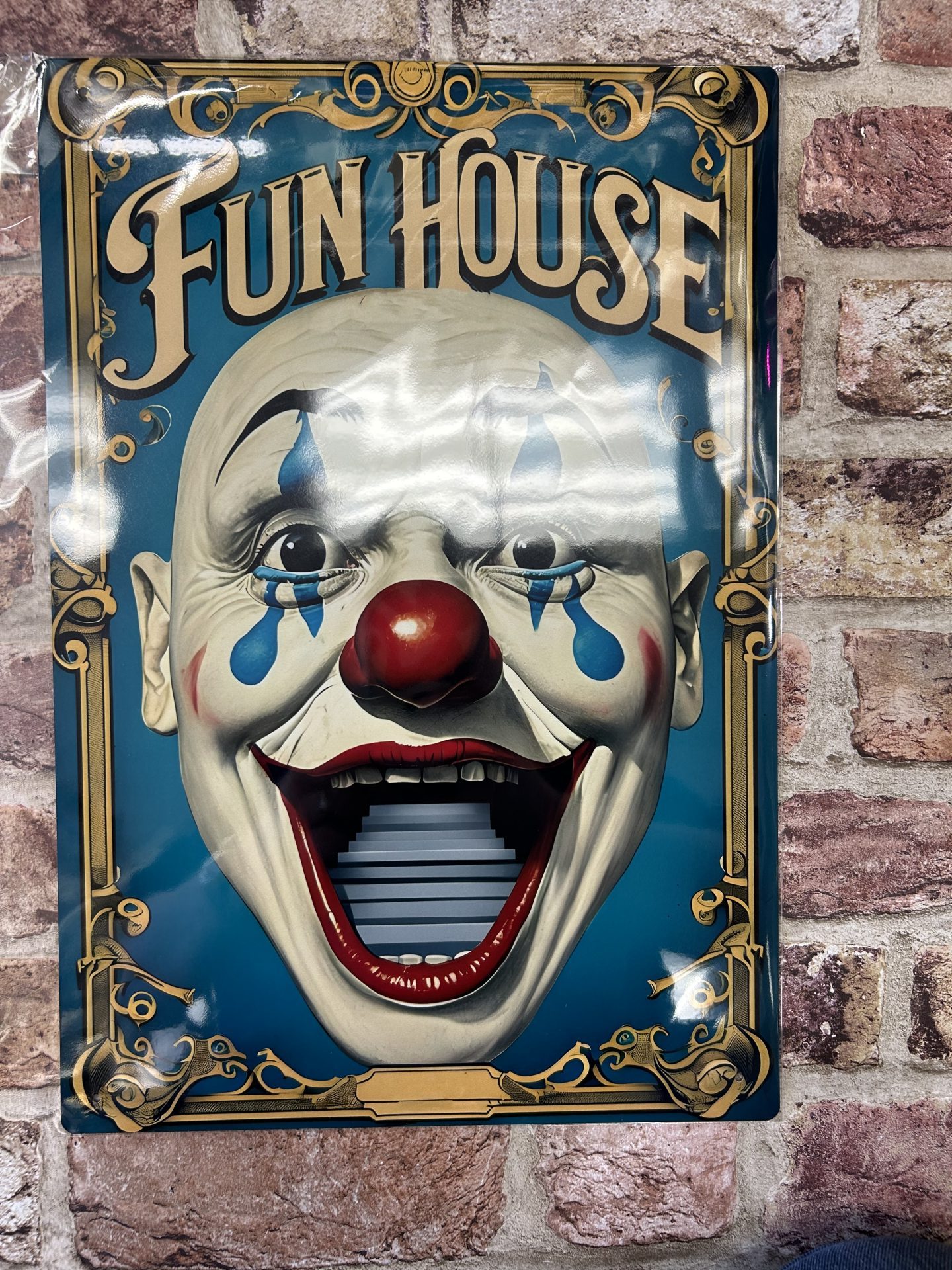 Metal Sign Aluminium, Fun House Clown Large