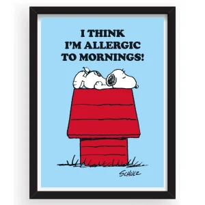 Wall Art Print Framed Peanuts Allergic To Mornings