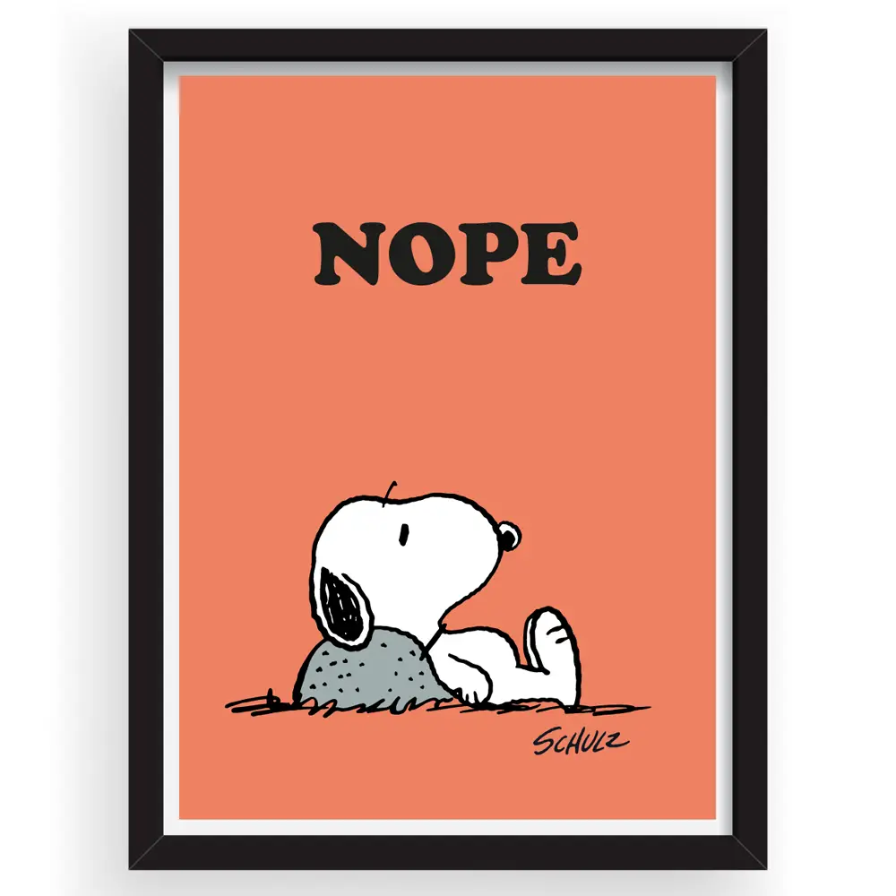 Wall Art Print Framed Peanuts Nope