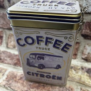 Storage Tin Box Medium, Clip Top Lid, Citroen Coffee Truck