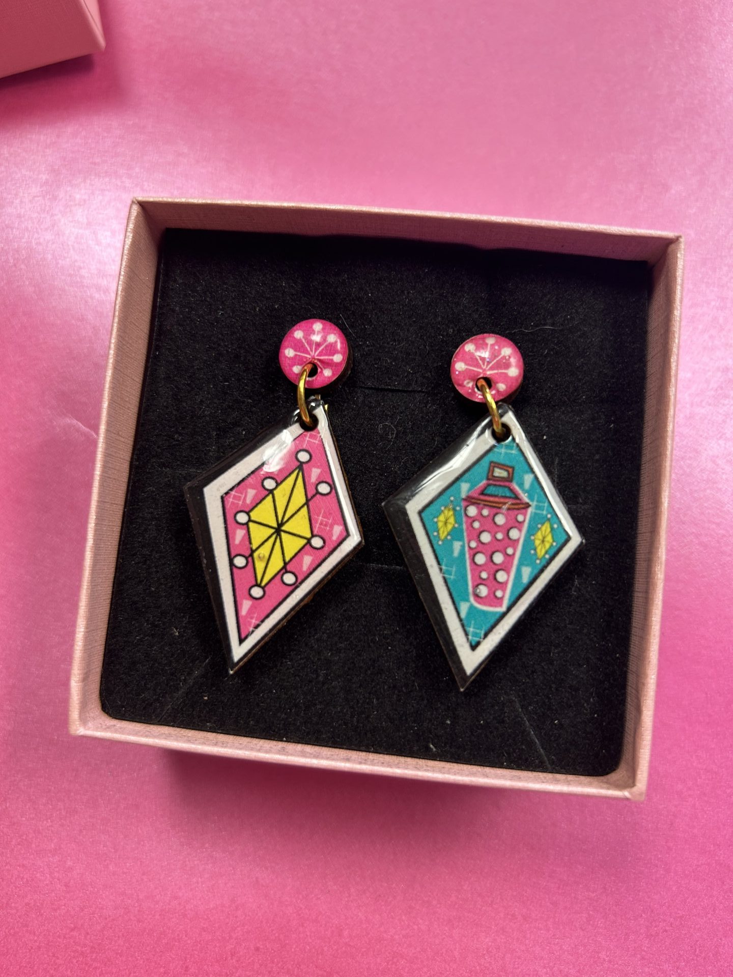 Atomic Retro Style Stud Earrings