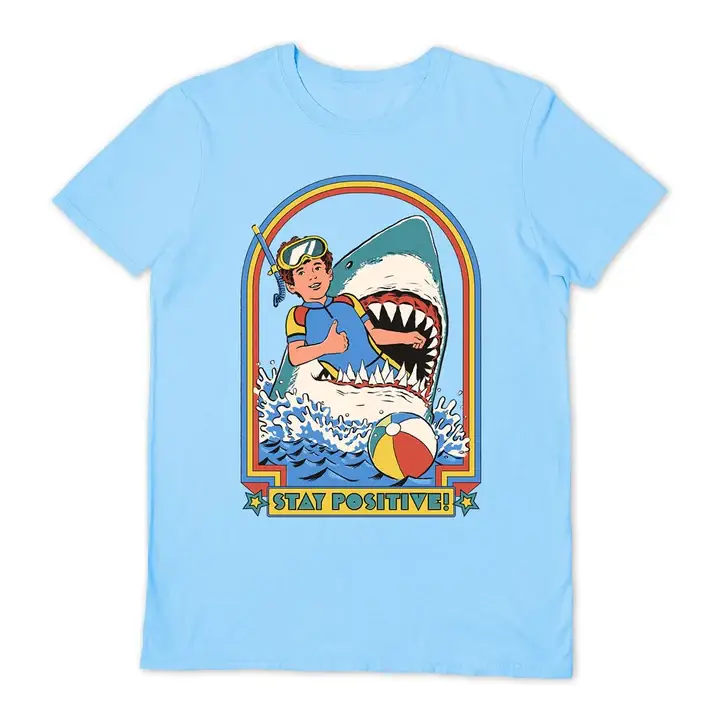 Steven Rhodes - Stay Positive T-Shirt Light Blue L