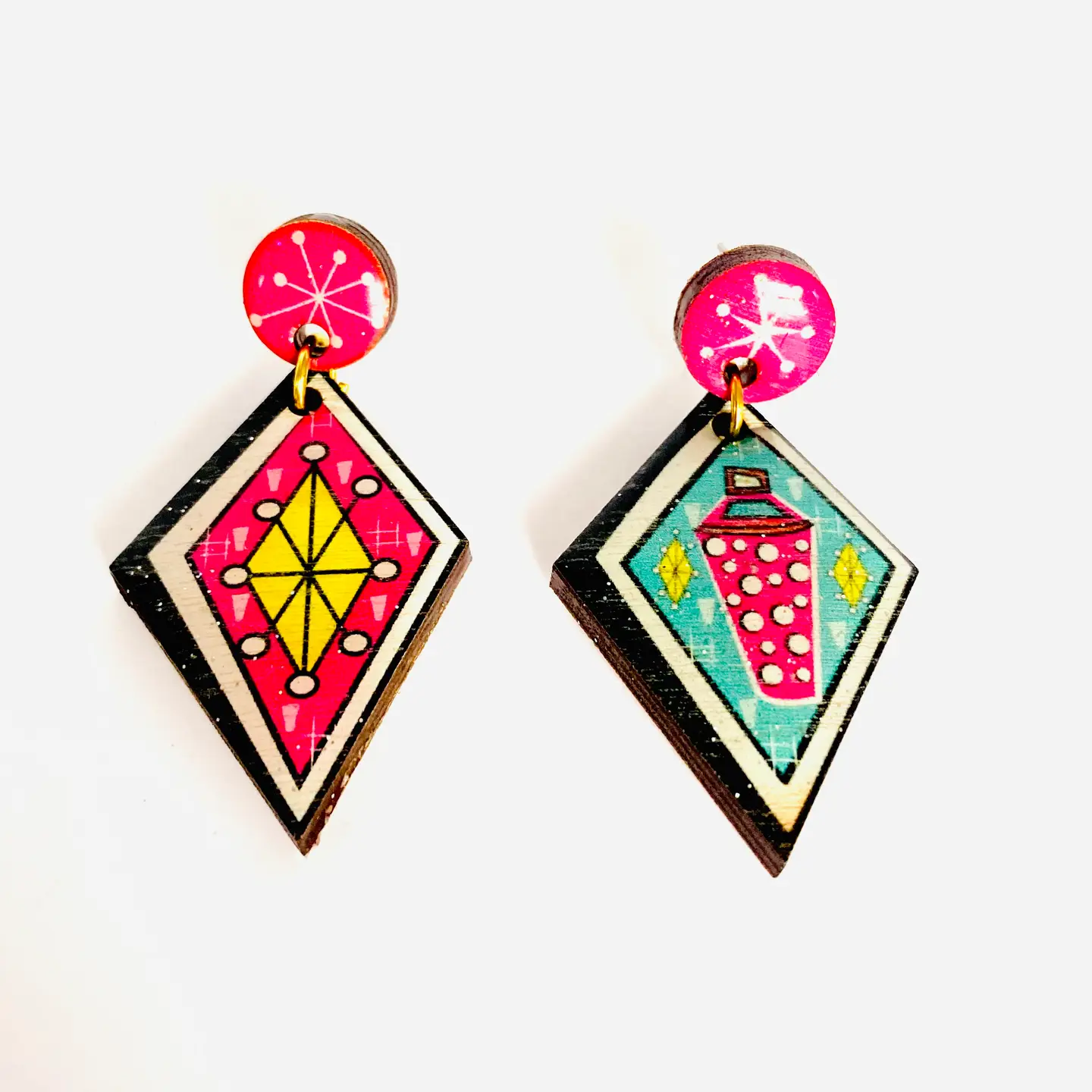 Atomic Retro Style Stud Earrings - Image 3