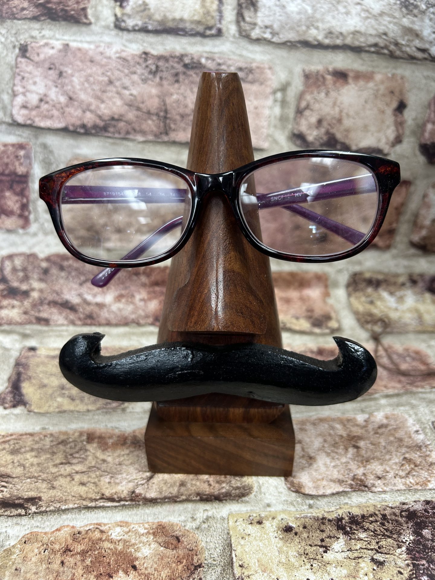 Moustache Glasses Holder / Stand Wood