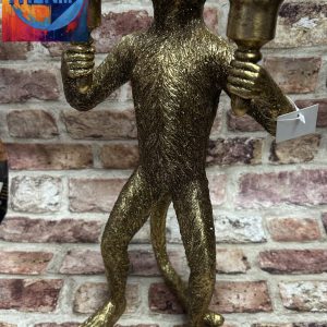 Antique Gold Standing Monkey Candelabra