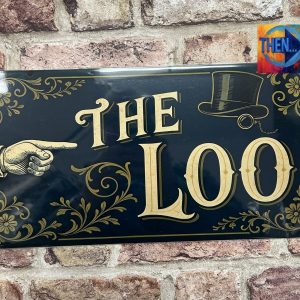 Metal Sign Aluminium, The Loo (Pointing Right) Dark Blue