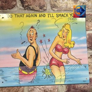 Metal Sign Aluminium, Vintage Postcard Joke Medium