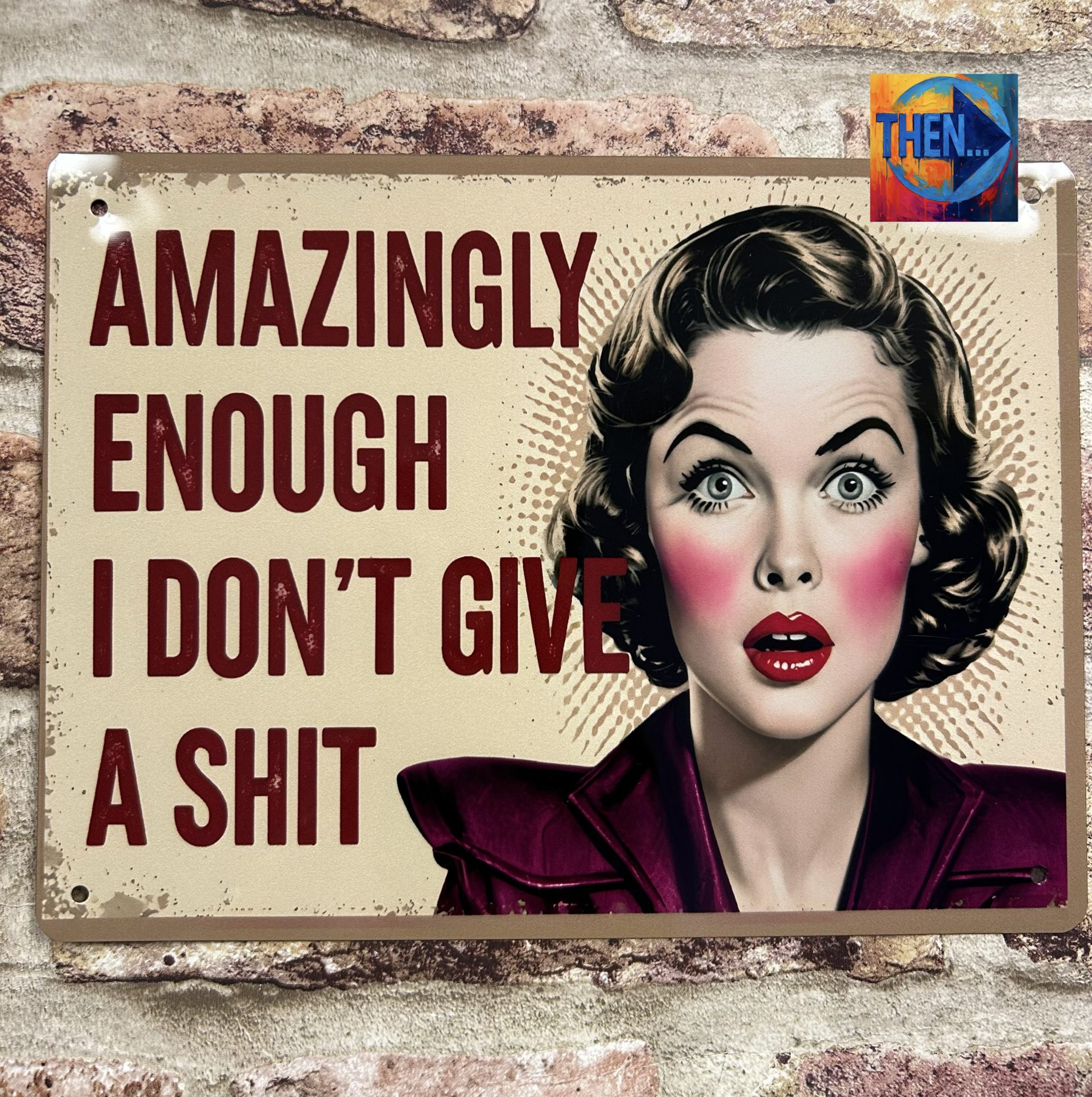 Metal Sign Aluminium, Amazingly Enough I Don't Give A Sh*t , Small