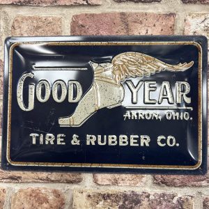 Metal Sign Embossed, Goodyear Winged Foot Logo