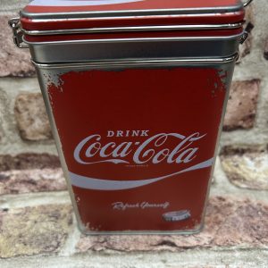 Storage Tin Box Medium, Clip Top Lid, Coca Cola Refresh Yourself
