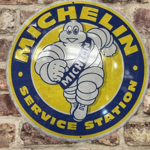 Metal Sign Embossed Large Round Michelin Service Station