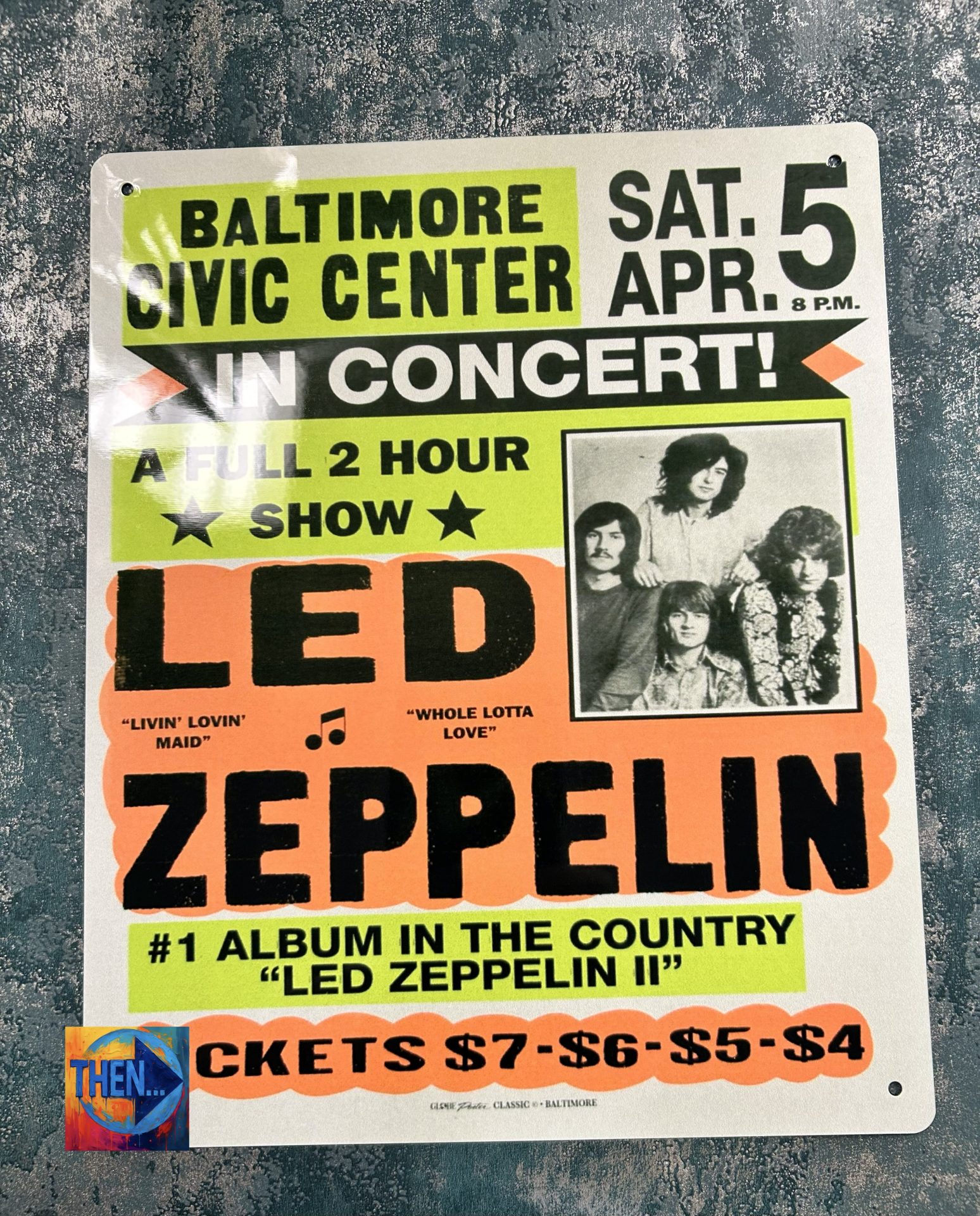 Metal Sign Aluminium, Led Zeppelin In Concert, Medium