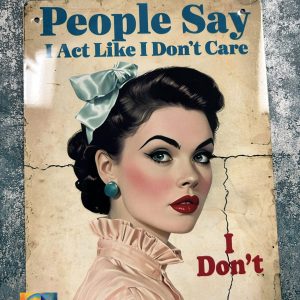 Metal Sign Aluminium, Act Like I Don't Care , Small