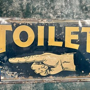 Metal Sign Aluminium, Toilet ( Hand Pointing Left)