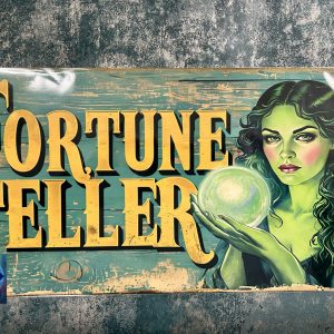 Metal Sign Aluminium, Fortune Teller Woman And Crystal Ball