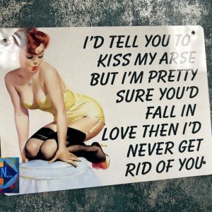 Metal Sign Aluminium, I'd Tell You To Kiss My Ar.. , Small