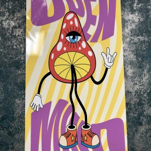 Metal Sign Aluminium, Open Mind (magic mushroom) 6" x 12"