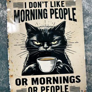 Metal Sign Aluminium, I Don't Like Morning People , Small