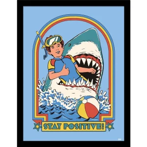 Wall Art Print Framed Steven Rhodes Stay Positive, 30 x 40cm