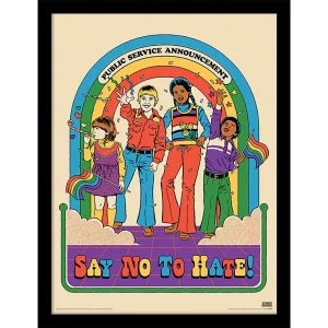 Wall Art Print Framed Steven Rhodes Say No To Hate , 30 x 40cm
