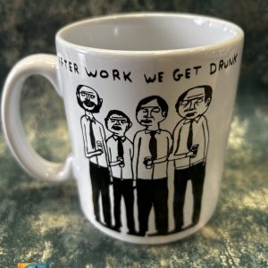 David Shrigley Funny Boxed Mug After Work We Get Drunk