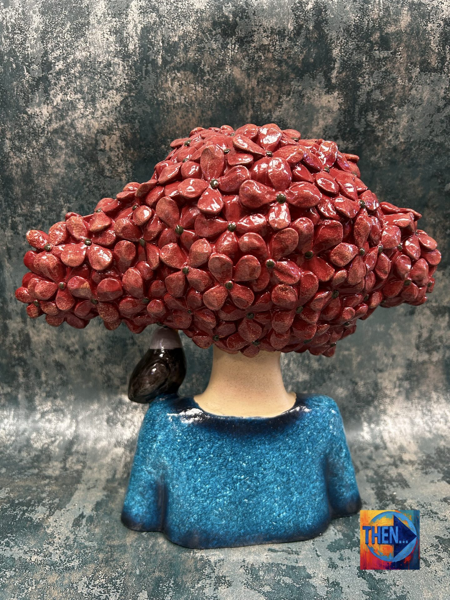 Ame'lie Red Haired Lady And Bird Decorative Ornament - Image 4