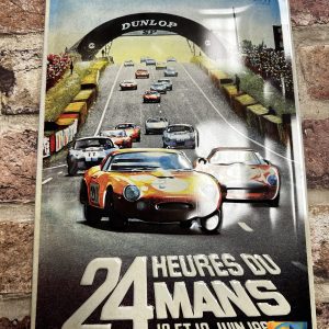 Metal Sign Embossed, Le-Mans 24Hour Racing Poster 1966