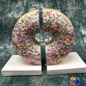 Iced Doughnut Bookends Pair