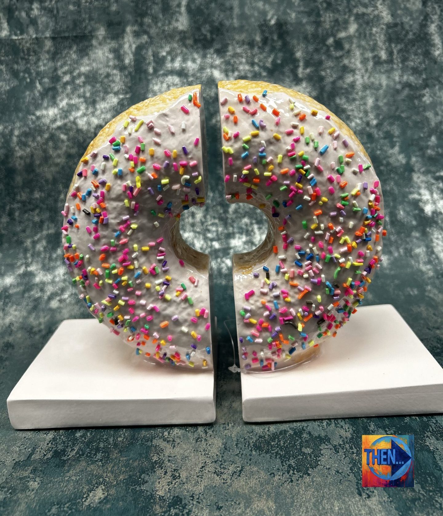 Iced Doughnut Bookends Pair