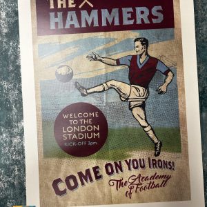 Wall Art Print, The Hammers A3 by The Northern Line