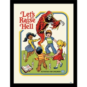 Wall Art Print Framed Steven Rhodes Let's Raise Hell, 30 x 40cm