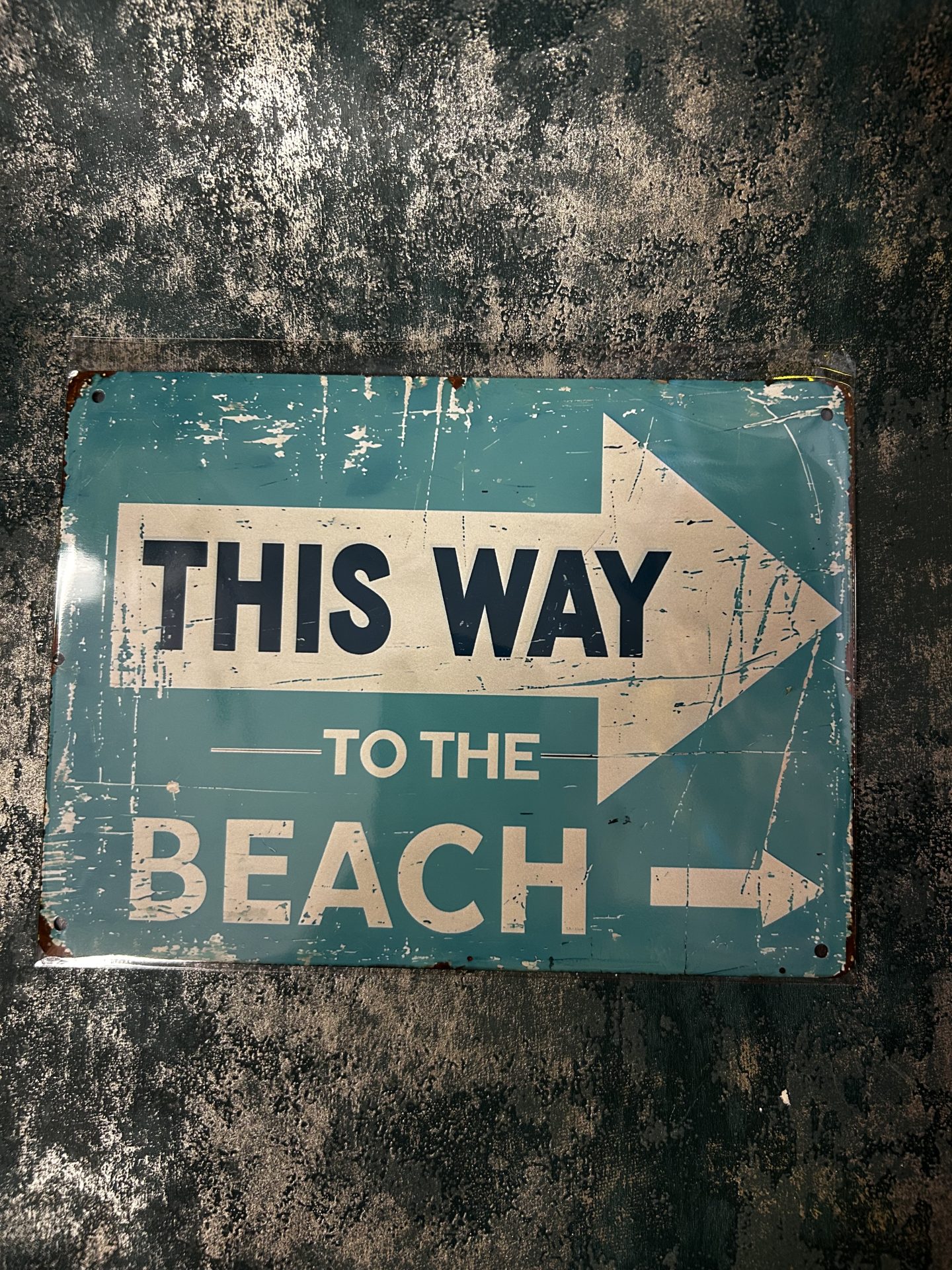 Metal Sign Aluminium, This Way To The Beach 6" x 8"