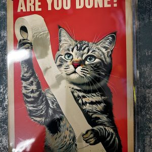 Metal Sign Aluminium, Cat Are You Done, Small