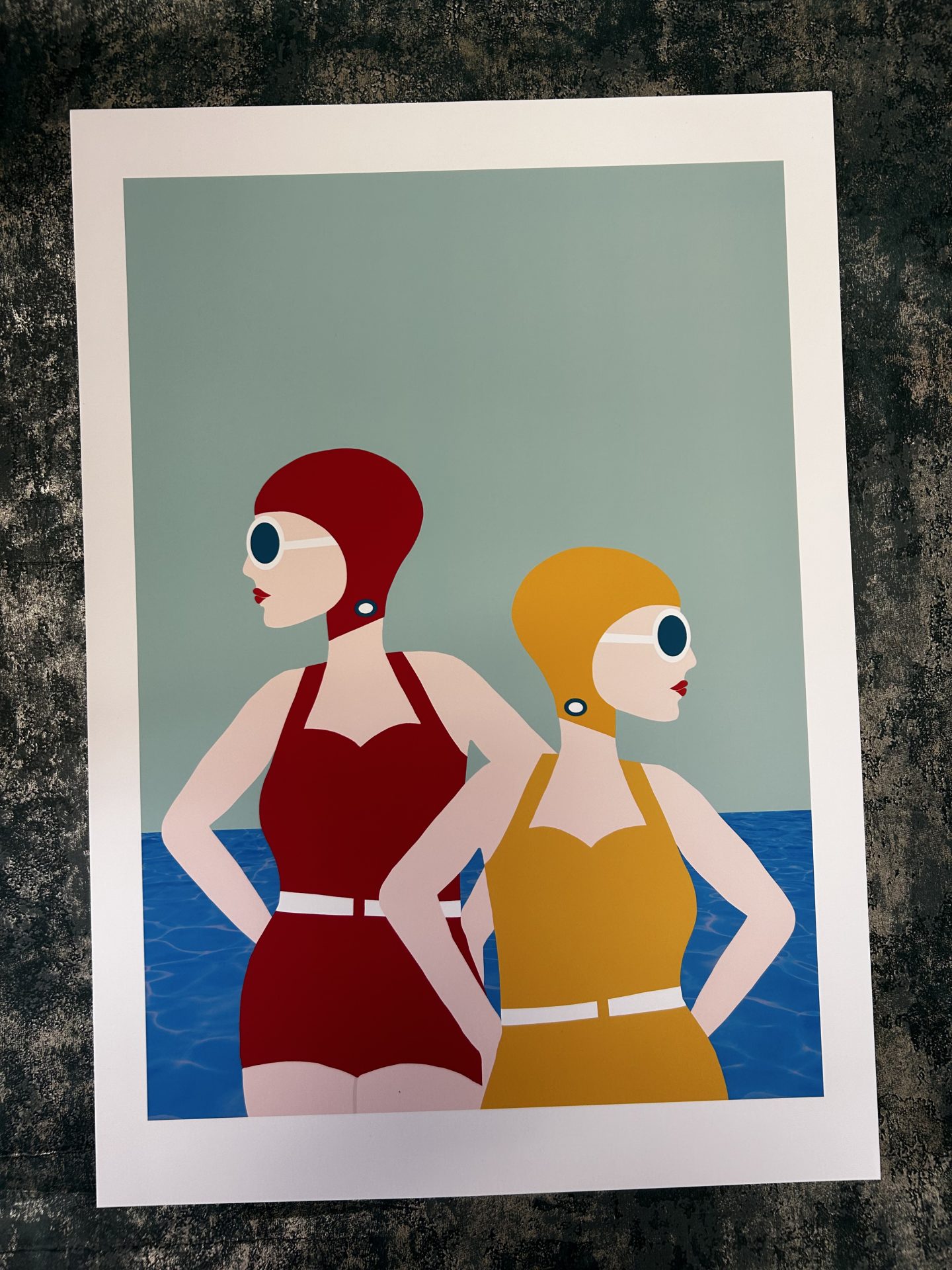 Wall Art Print, Retro Swimming Lido Style by Gail Myerscough A3