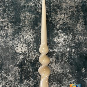 Gloss Ivory Coloured Hand Turned Taper Candle