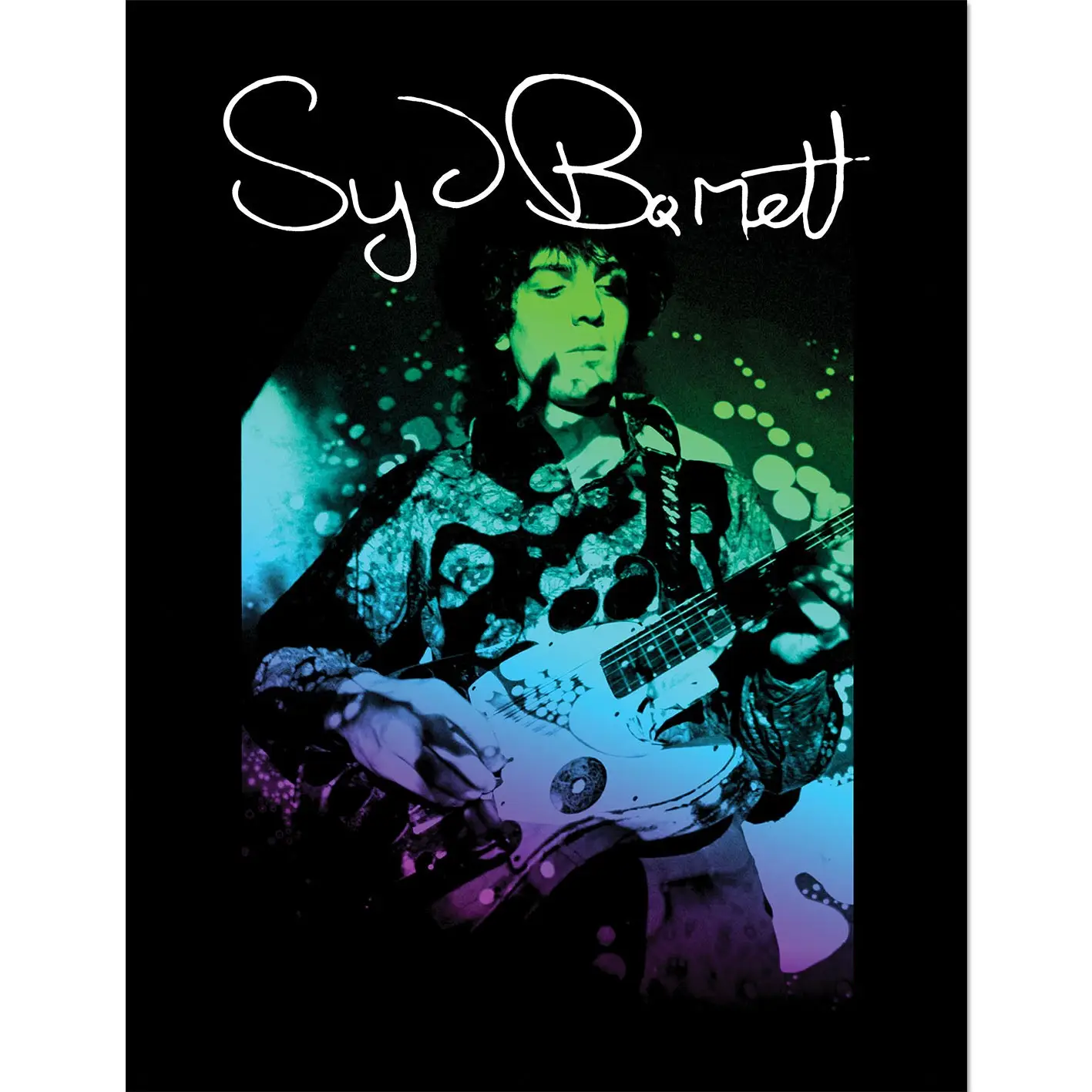 Wall Art Print Framed Syd Barrett and Guitar, 30 x 40cm