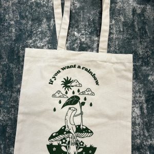 Re-Cycled Cotton Tote Bag The Frog - If You Want A Rainbow...